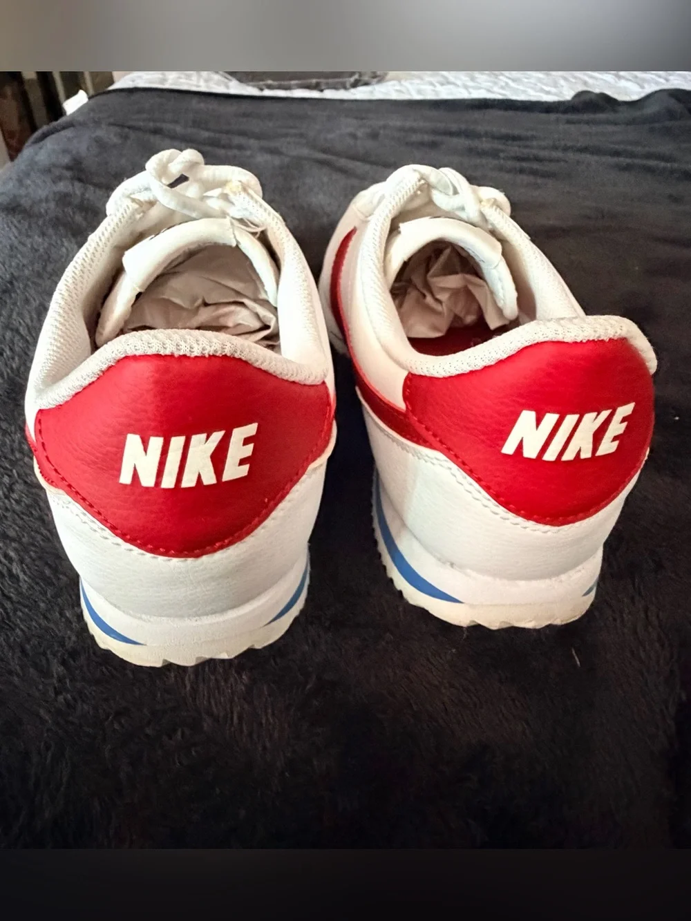 Nike Cortez Sneakers Forrest Gump Big Kids White Red Sz 7Y Classic Retro Lace Up